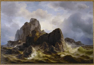 Rots tussen brekers (schilderij)