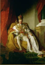 Keizer Frans I in de kroningsgewaden van het Keizerrijk Oostenrijk ...