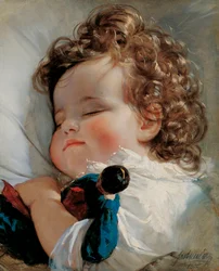 Portret van prinses Marie Franziska von Liechtenstein (1834-1909) op tweejarige leeftijd