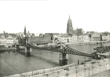 Uitzicht vanaf Sachsenhausen, Frankfurt, Duitsland, 1895