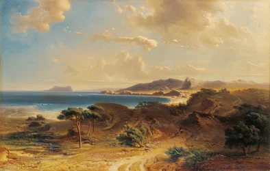 Strand bij Estepona met uitzicht op de Rots van Gibraltar