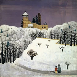 Birseck Kasteel in de Sneeuw