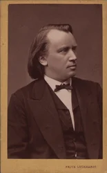 Portret van de componist Johannes Brahms 1833-1897, ca. 1875