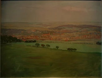 Uitzicht op Weimar vanaf de Ettersberg