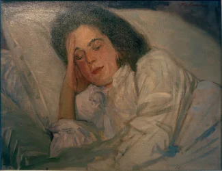 Portret van de slapende Alexandra
