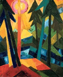 Bos (met zon); Wald (met zon)