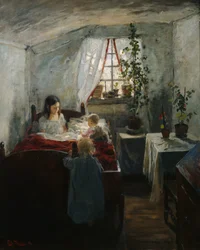 Interieur met kinderen