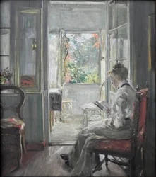 Lezend meisje / In de deur van de veranda
