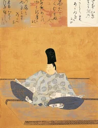 Portret van Keizer Go-Toba, toegeschreven aan Fujiwara no Nobuzane (1176 of ca 1177-1265), Japan, Japanse beschaving