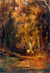 Bos in de herfst circa 1870