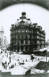 Oude Postkantoor, Broadway en Park Row, New York City, ca. 1900