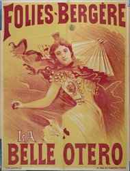 Poster die la Belle Otero adverteert bij de Folies-Bergere, 1894
