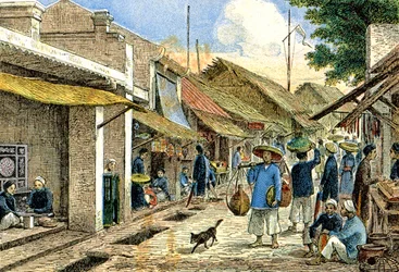 Ambachtslieden in een Annamitisch dorp