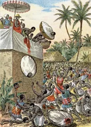 Menselijke offers in Afrika, ca. 1900