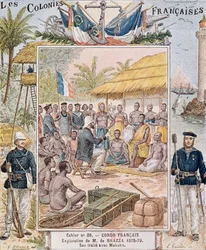 De Verkenning van M. de Brazza (1875-79) Zijn Verdrag met Makoko, illustratie uit 