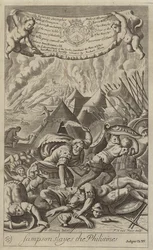 Simson verslaat de Filistijnen (gravure)