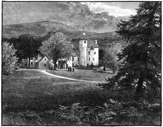 Abergeldie Castle, Aberdeenshire, Schotland, 1900