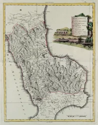 Hither Calabrië, gravure door G. Zuliani uit Tome II van de "Nieuwste Atlas" gepubliceerd in Venetië in 1783 door Antonio Zatta, Privécollectie