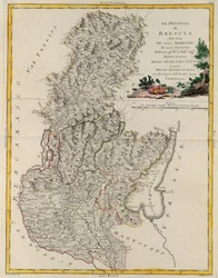 Landgebied van de staat Veneto: Brescia, gravure door G. Zuliani uit Tome II van de "Nieuwste Atlas" gepubliceerd in Venetië in 1783 door Antonio Zatta, privécollectie