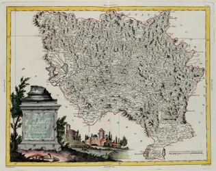 Territorium van Florence, gravure door G. Zuliani uit Tome II van de "Nieuwste Atlas" gepubliceerd in Venetië in 1783 door Antonio Zatta, Privécollectie