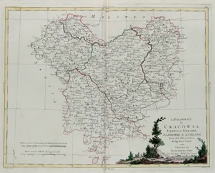 De Palatijnen van Krakov, Lekzyca, Sieradz, Sandomir en Lublin, gravure door G. Zuliani uit Tome III van de "Nieuwste Atlas" gepubliceerd in Venetië in 1781 door Antonio Zatta, Privécollectie