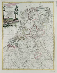 De Republiek Holland verdeeld in zijn provincies, gravure door G. Zuliani uit Tome I van de Nieuwste Atlas gepubliceerd in Venetië in 1776 door Antonio Zatta, Privécollectie