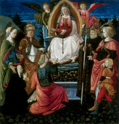 De Madonna van de Gordel met Heiligen