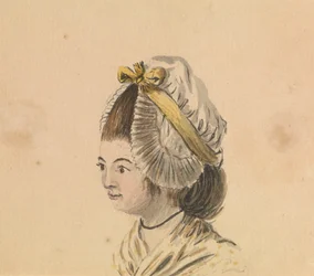 Hoofd van een vrouw in een geplooide muts, c.1774