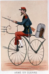 Gewapend in oorlog. Lithografie door Darlinghe naar Gosthiaux