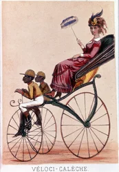 Velocycalèche. Lithografie door Darlinghe naar Gosthiaux