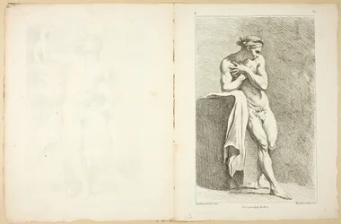 Figuur (recto en verso), uit Premier livre de figures d’Academies gravées en Partie par les Professeurs de l’ Académie Royale