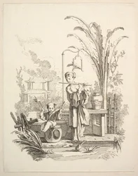 Fluitist en een kind timpanist, ca. 1742