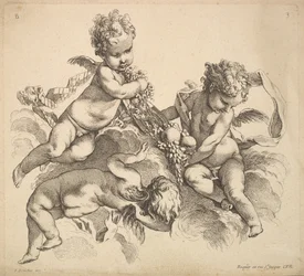 Drie kinderen met een fruitschaal, 1738-45