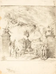 Allegorie op de Oprichting van het Standbeeld van Lodewijk XV