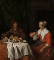 Man en vrouw tijdens een maaltijd