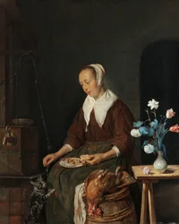 Vrouw aan de maaltijd, bekend als 