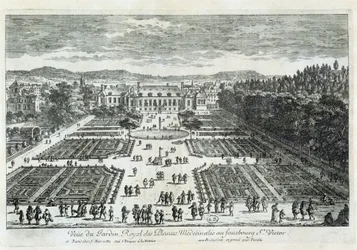 Uitzicht op de Jardin des Plantes in de 17e eeuw, door Perelle
