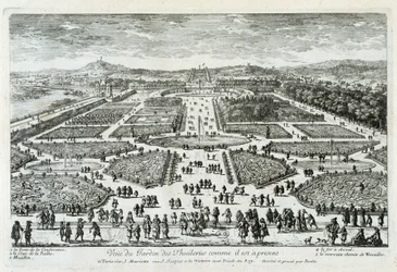Uitzicht op de Tuilerieën zoals het nu is - gravure door Perelle, eind 17e eeuw
