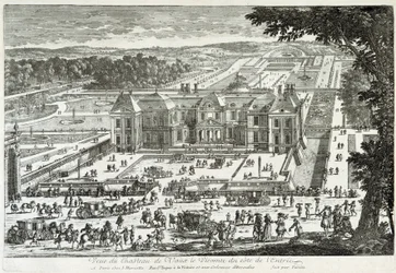 Uitzicht op het kasteel van Vaux Le Visomte vanaf de ingangszijde - door Perelle, eind 17e eeuw