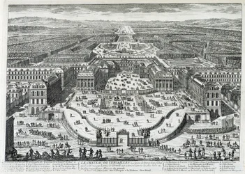 Uitzicht op de erehof van het Kasteel van Versailles
