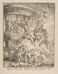 Allegorie van de huwelijken gesloten door de stad Parijs bij de geboorte van de hertog van Bourgondië
