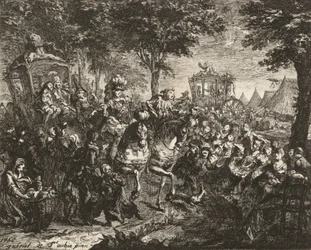 Uitzicht op de kermis van Beson