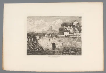 Gezicht op de ruïne van het Hôtel de Bretonvilliers