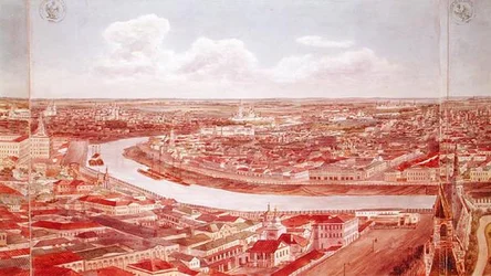 Panorama van Moskou, met de Moskva-rivier, 1819