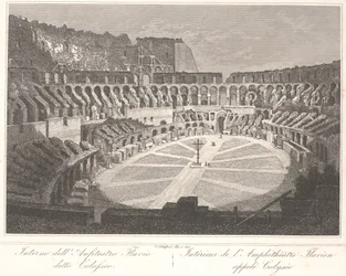 Binnen in het Flavische Amfitheater genaamd Colosseum