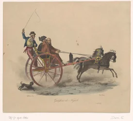 Drie mannen in een rijtuig