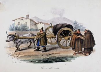 Wagen met wijnvat