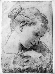 Studie van een meisjeshoofd, 18e eeuw, 1933