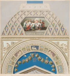 Lunet en gewelfveld met avondmaal. 1774