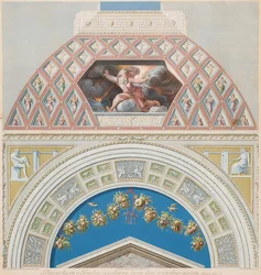 Lunet en gewelfveld met God scheidt licht en duisternis. 1774?